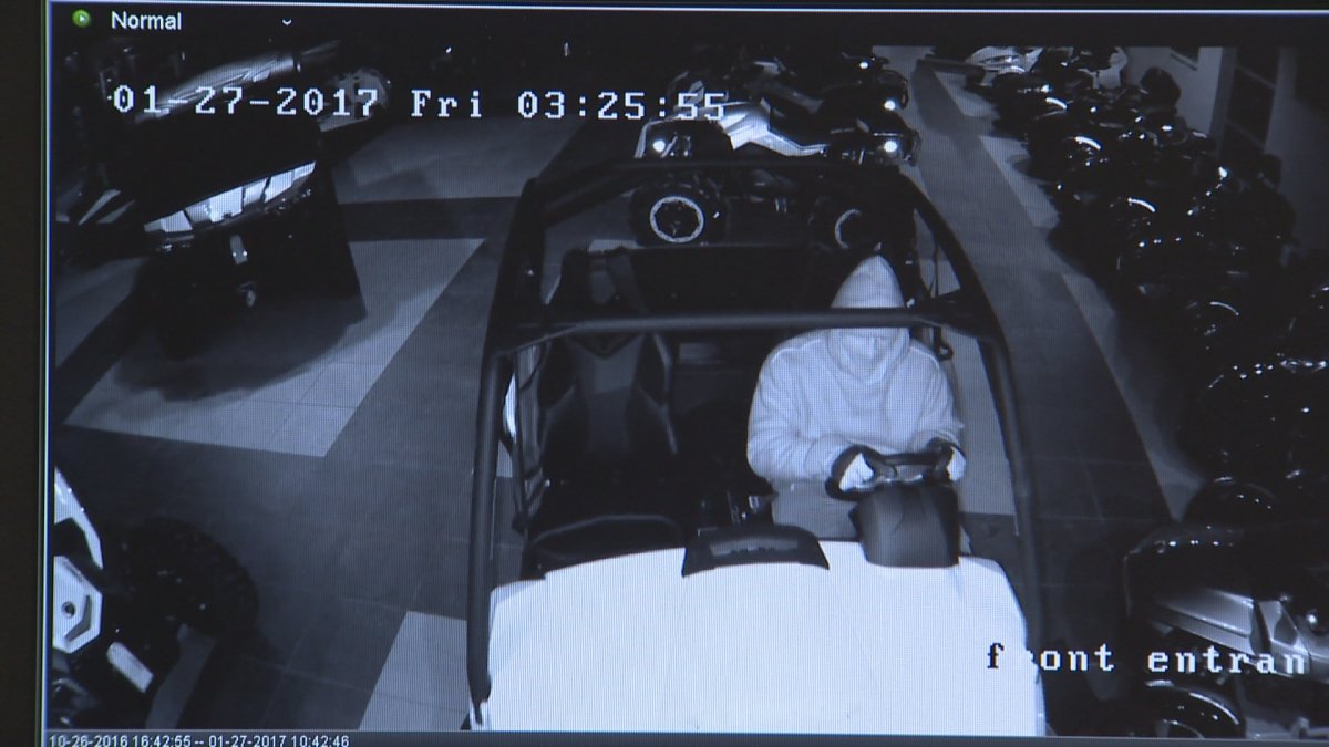 Image taken from the dealerships security video .