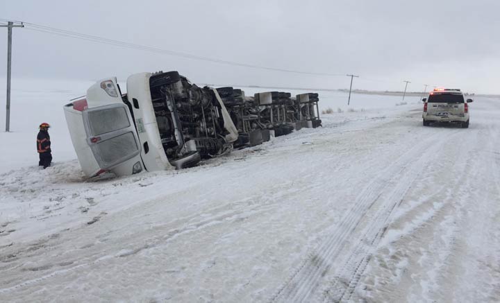 RCMP issue road advisory due to icy highways in west-central Saskatchewan.