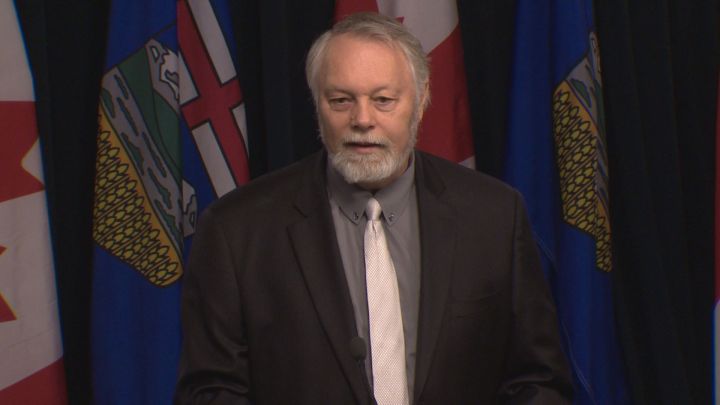 Don MacIntyre, who at the time of this photo, was Wildrose electricity critic, speaks at the Alberta Legislature Monday, Jan. 2, 2016.