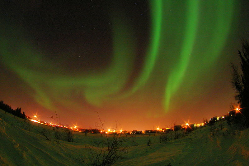 The aurora borealis over Yellowknife.