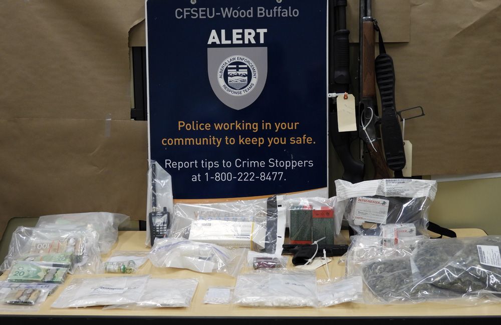 ALERT and RCMP seized drugs and weapons following a four-month investigation in Fort McMurray, Feb. 9, 2017.