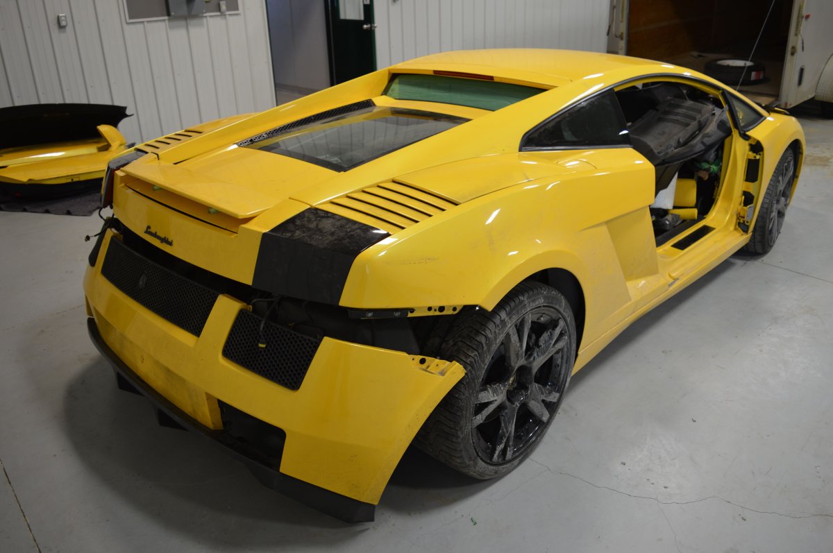 Two stolen Lamborghinis were found during a search in Deadwood, Alta. Feb. 22, 2017.