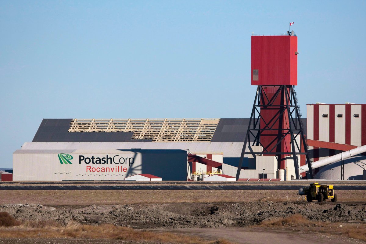 The exterior of the Potash Corp. Rocanville potash plant on on Nov. 3, 2010 near Rocanville, Sask. Potash Corp.