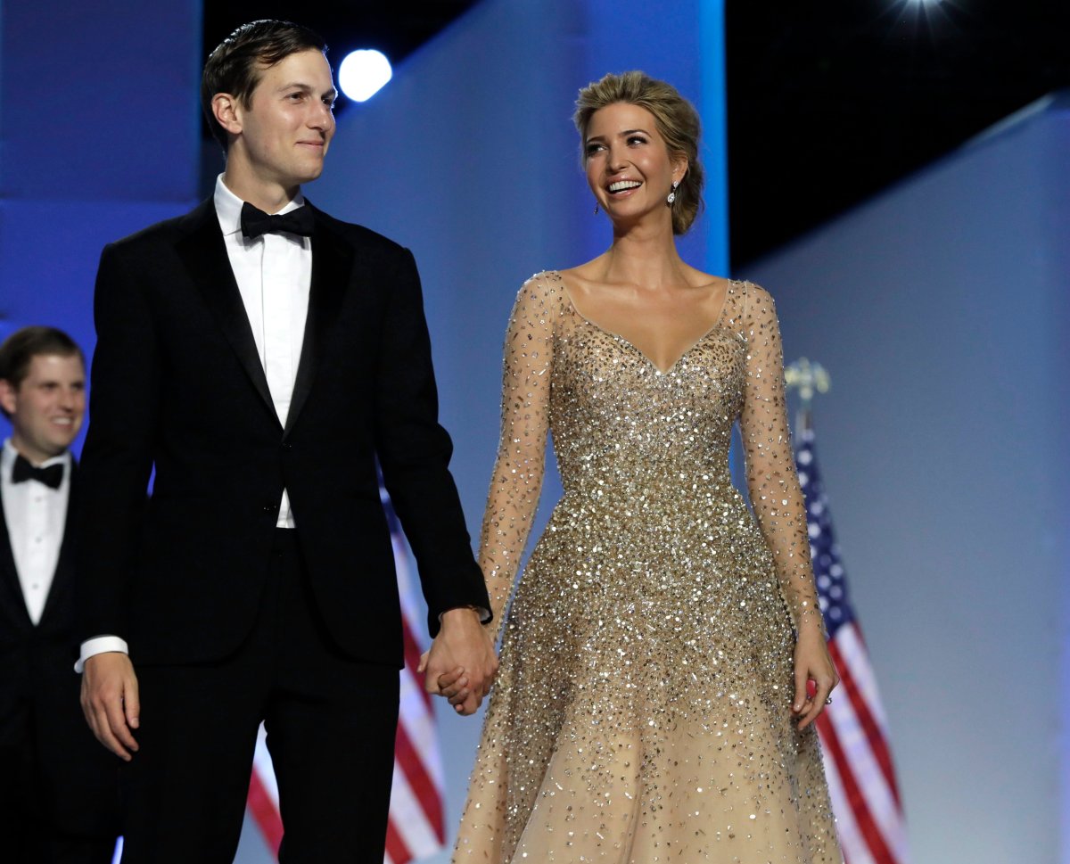 Ivanka Trump and her husband Jared Kushner attend the Freedom Ball, Friday, Jan. 20, 2017, in Washington.