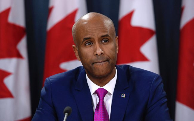 Immigration, Refugees and Citizenship Minister Ahmed Hussen speaks during a news conference, Tuesday, February 21, 2017 in Ottawa. 