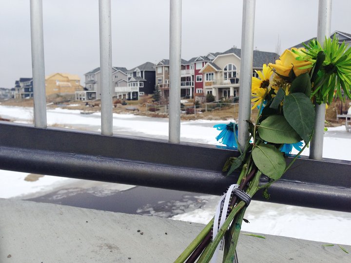 Memorial grows for Alberta boy who fell through ice in Airdrie