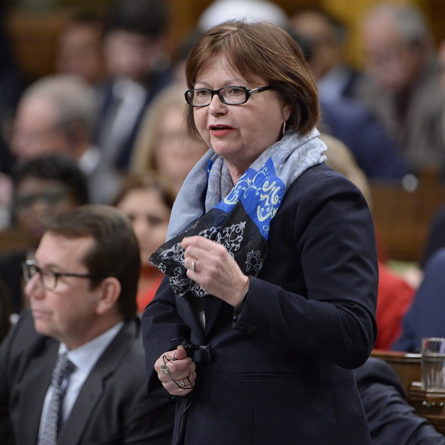 Public Services and Procurement Minister Judy Foote answers a question during Question Period in the House of Commons in Ottawa, on, Jan.31, 2017.