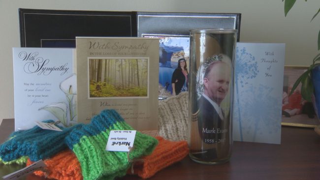 Reflective armbands knitted in memory of a Saint John area man struck and killed by a vehicle Jan. 15.