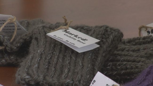 Reflective armbands knitted in memory of a Saint John area man struck and killed by a vehicle Jan. 15.