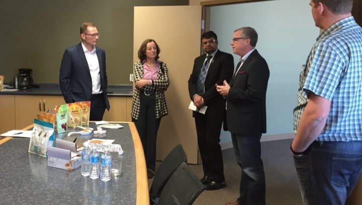 Premier Brad Wall visits CanMar Grain Products during the Saskatchewan Ingredients Tour. 