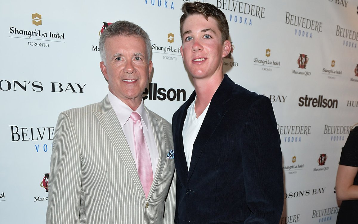 Actor Alan Thicke and son Carter Thicke attend the Joe Carter Classic Charity Golf Tournament after-party at Shangri-La Hotel on June 26, 2014 in Toronto, Canada.