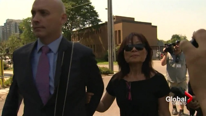 Meerai Cho is seen outside a Toronto courthouse in October 2014.