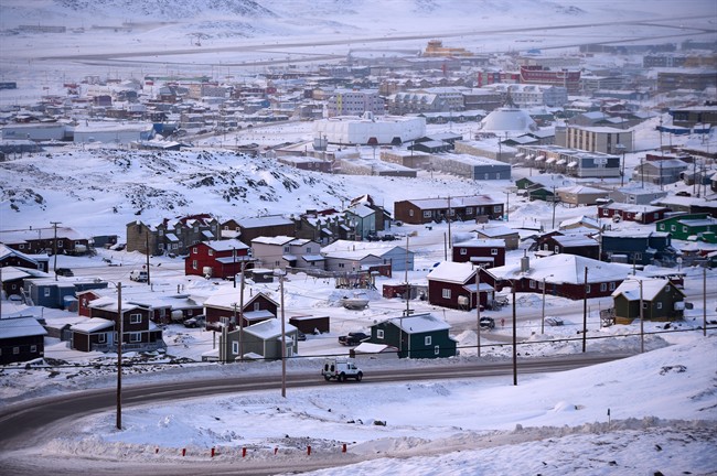 Nunavut's capital city, Iqaluit, is seen from a distance on Thursday, Feb. 9, 2017.