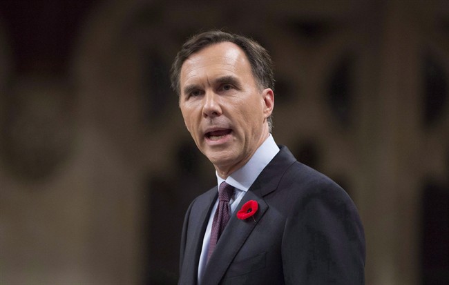 Finance Minister Bill Morneau delivers the fall economic update in the House of Commons, Tuesday, November 1, 2016 on Parliament Hill in Ottawa. 