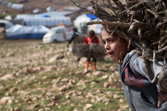 Yazidi girl on Mount Sinjar in northern Iraq, Jan. 12, 2015.