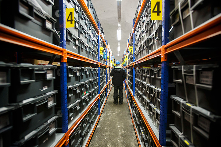 This is a March 2. 2016 file photo of the interior of the Svalbard Global Seed Vault.