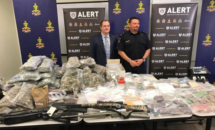 ALERT shows off items they said were seized in Lethbridge Feb. 11, 2017 in what they believe to be the city’s largest drug seizure. 
