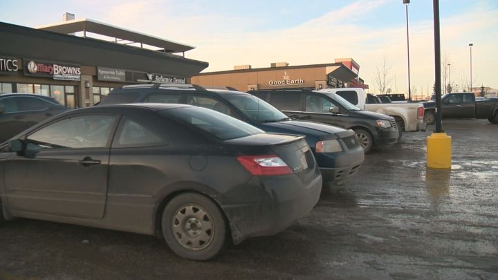 Police were called to the parking lot of a medical clinic near 10 Avenue and 91 Street in Edmonton on Feb. 13, 2017. They said a man reportedly threatened a pregnant woman before stealing her pickup truck.