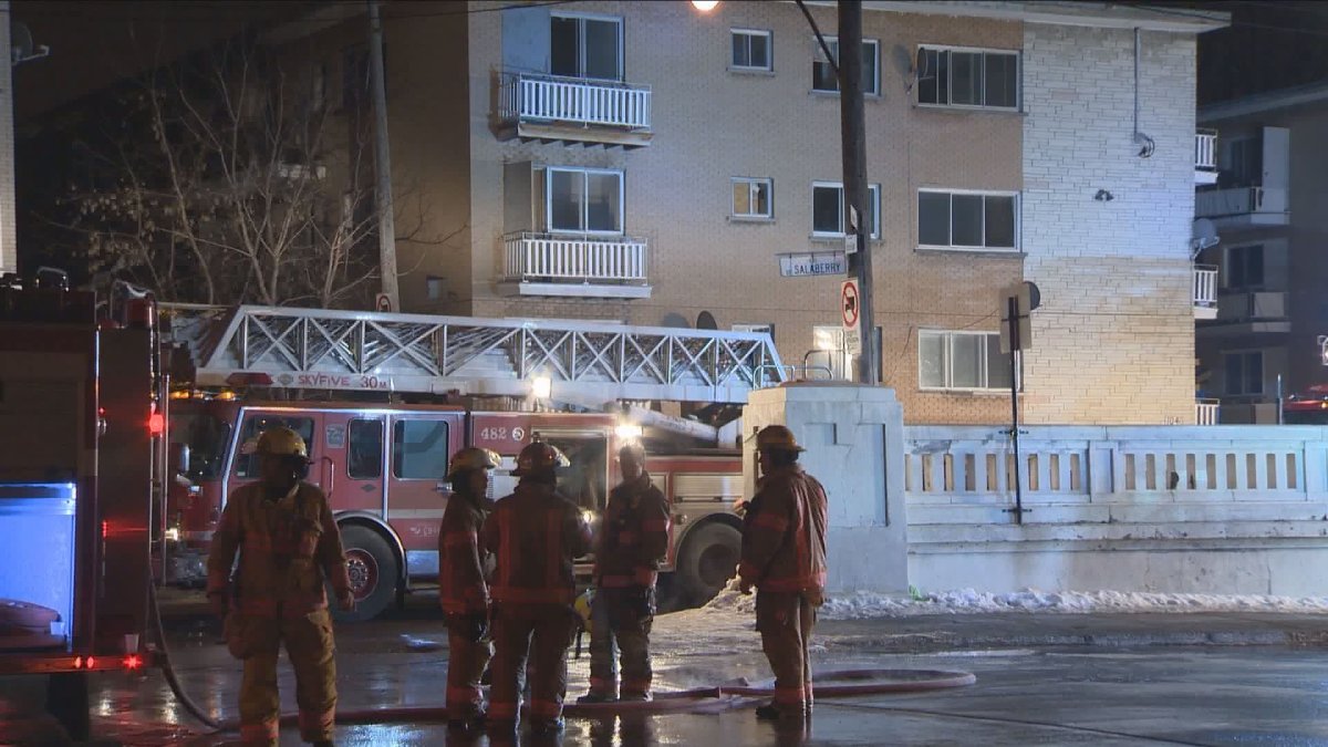 A residential complex in Ahuntsic-Cartierville went up in flames overnight, Wednesday, February 22, 2017.