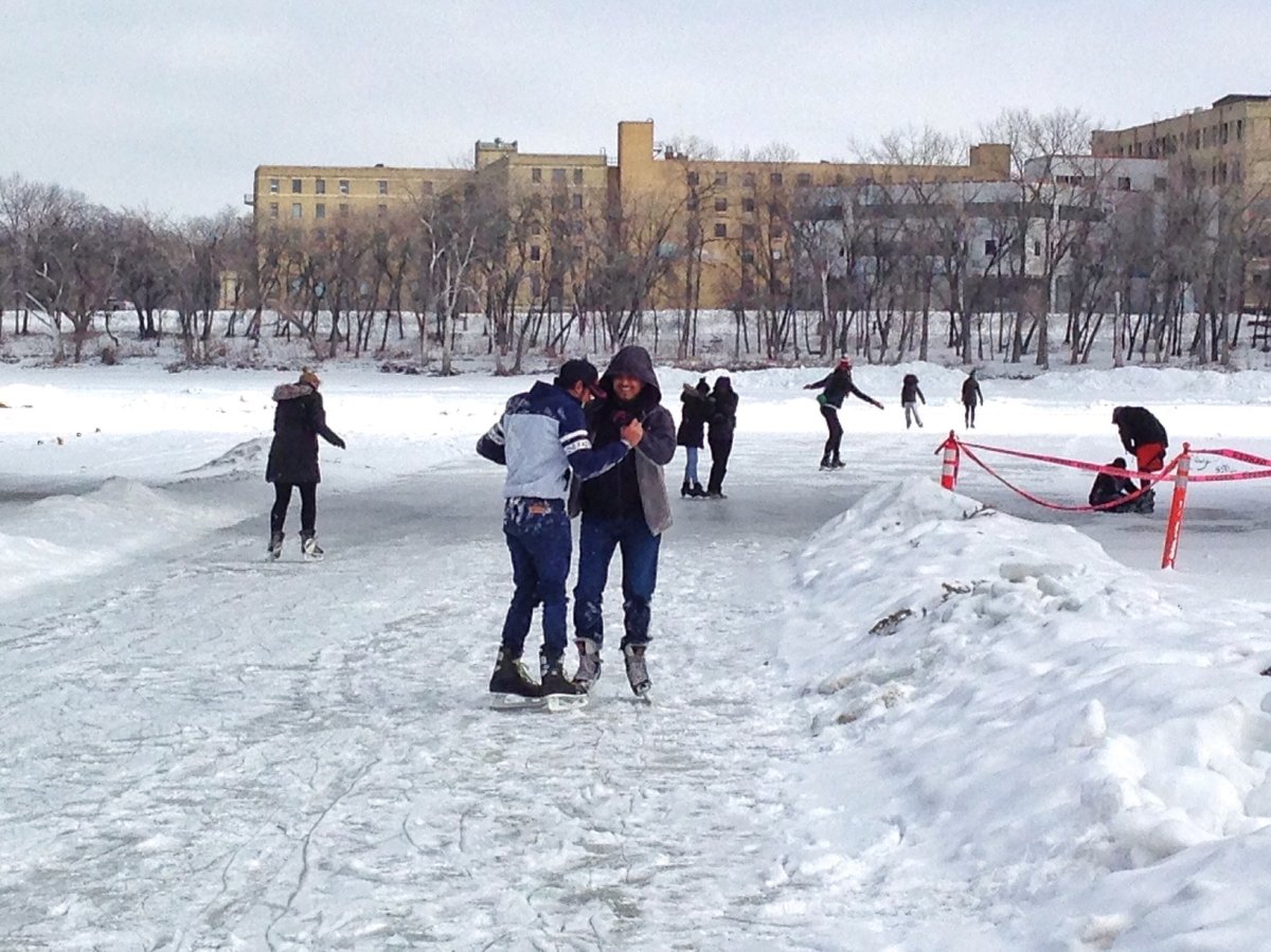 People skate on the river trail in this file photo.