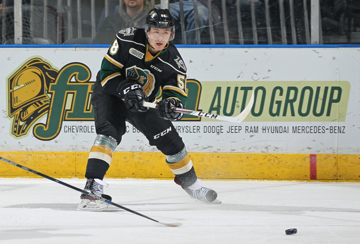 LONDON, ON - Mitchell Vande Sompel #58 of the London Knights. Photo by Claus Andersen/Getty Images.