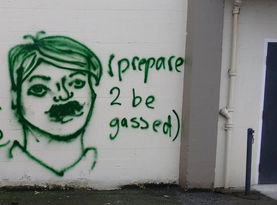 Offensive graffiti was spotted at Gladstone Secondary in Vancouver.
