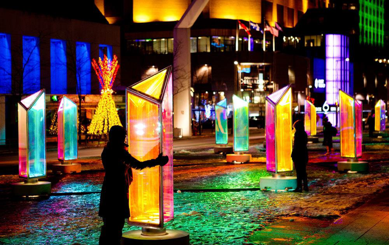 The Glow Downtown Winter Lights Festival features art installations, projections, theatrical experiences and light art. 