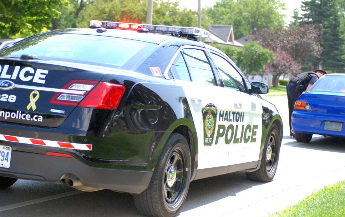 Halton Regional Police say three of their cruisers were damaged during a high speed chase in Burlington this weekend.