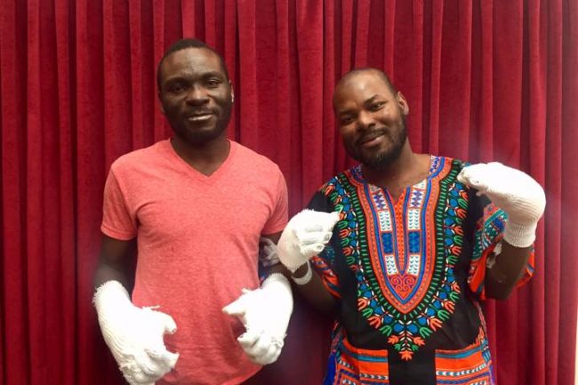 Seidu Mohammed and Razak Iyal suffered frostbite after walking from North Dakota to Manitoba.