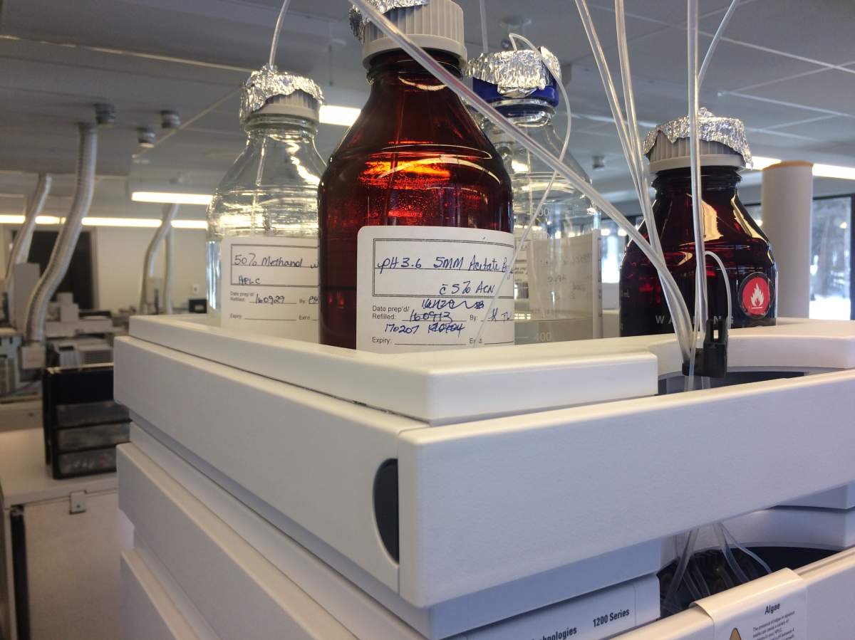 Equipment inside Alberta's expanded toxicology laboratory on February 8, 2017.