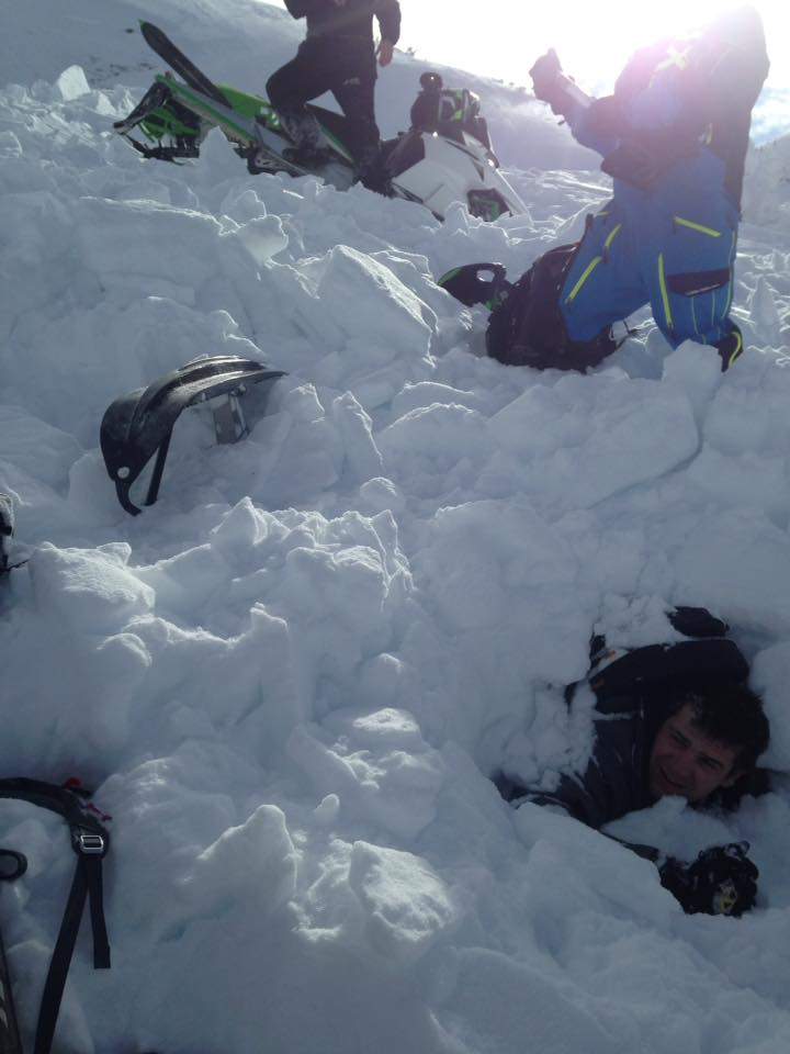 An avalanche on February 18, 2017 near Mt. Morfee, 200 kilometres north of Prince George, B.C., partially buried a snowmobile and it's rider.