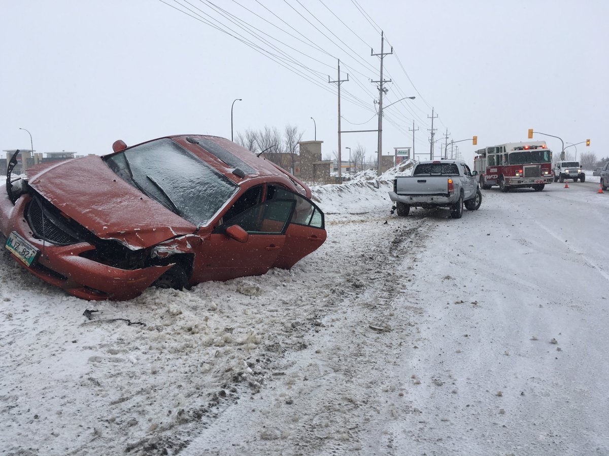 A section of Lagimodiére Boulevard was closed Sunday afternoon following a two vehicle collision.