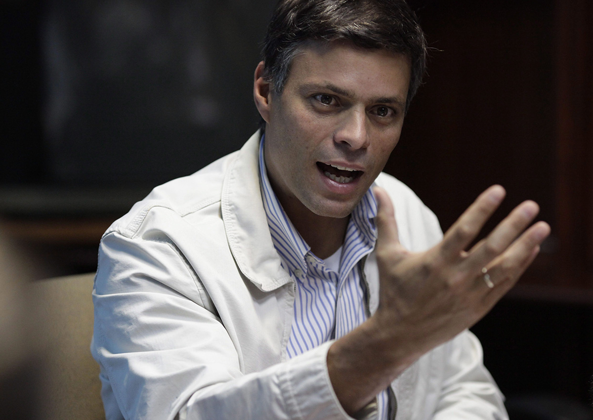  In this Feb. 26, 2013 file photo, Opposition leader Leopoldo Lopez speaks during a press conference in Caracas, Venezuela.
