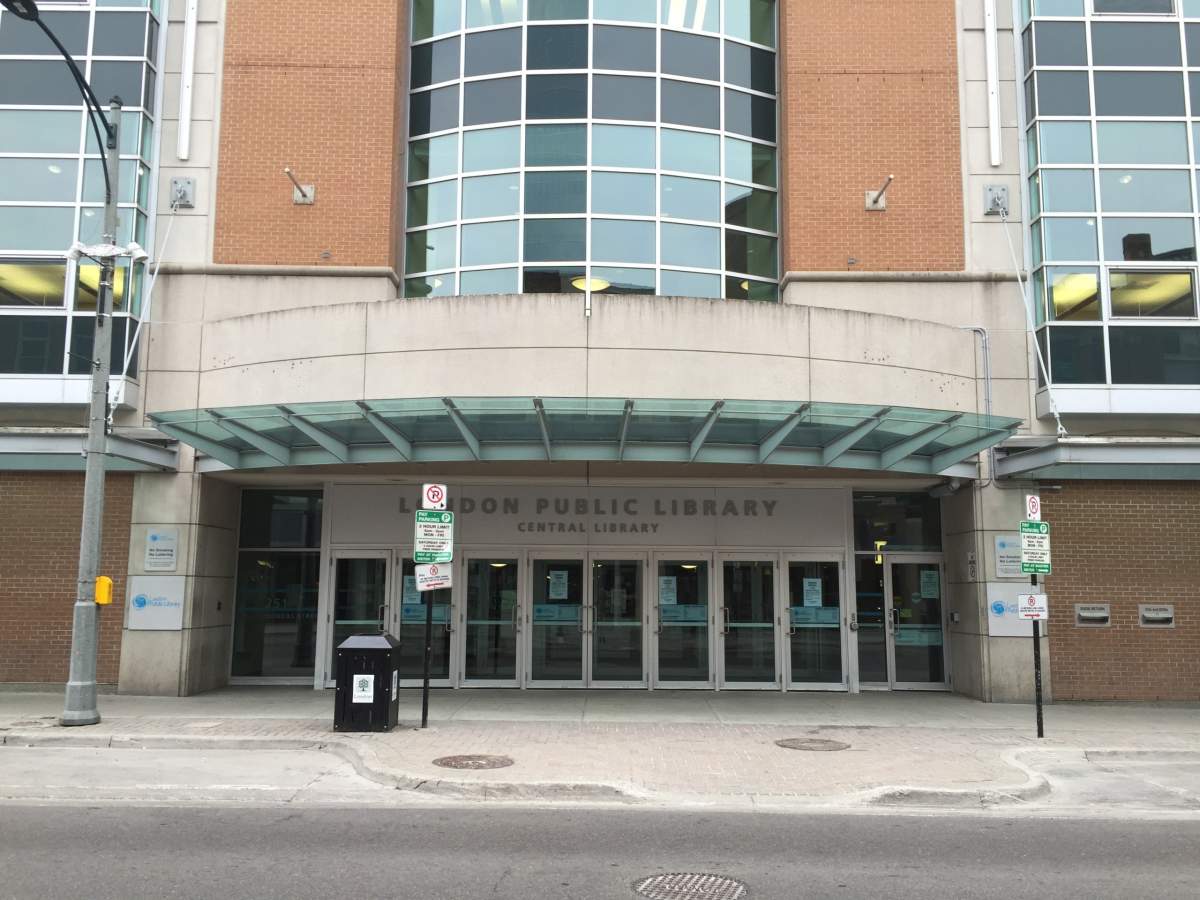 The Dundas Street entrance to the London Public Library's Central Branch.