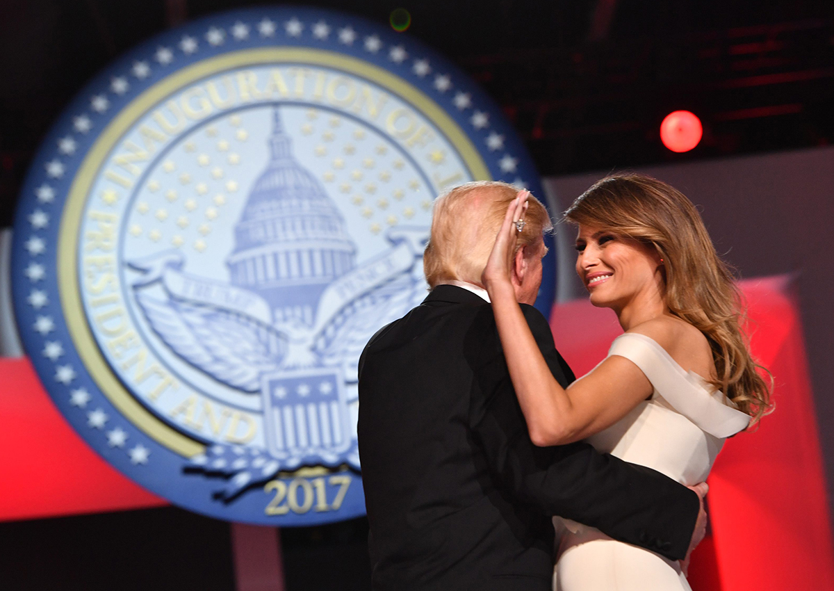 President Donald Trump and First Lady Melania Trump dance at the Freedom Ball in Washington, D.C. 