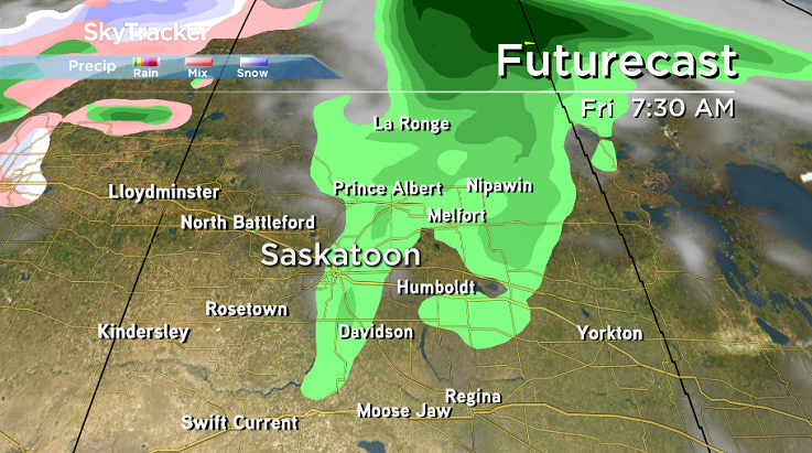 Light showers are possible Friday morning as a trough swings through.