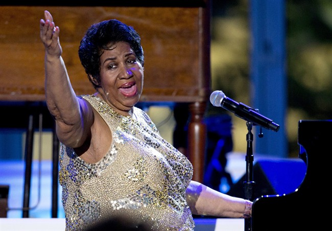 FILE - In this April 29, 2016 file photo, Aretha Franklin performs at the International Jazz Day Concert on the South Lawn of the White House of the Washington.