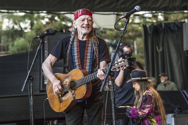 This Oct. 23, 2016 file photo shows country legend Willie Nelson performing at the 30th Annual Bridge School Benefit Concert in Mountain View, Calif.