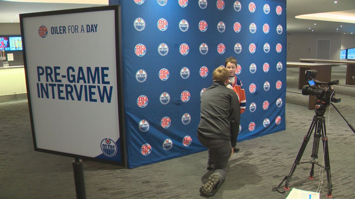 Young fans experience what it's like to be one of the Edmonton Oilers.