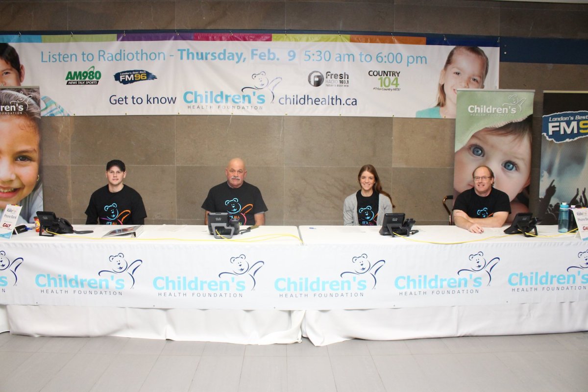 Officials with the Children's Health Foundation ready to take donations for the Corus Radiothon on Thursday, February 9, 2017.