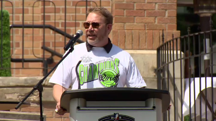 Lee Genier, the 2016 National Lacrosse League executive of the year, and the Saskatchewan Rush part ways.