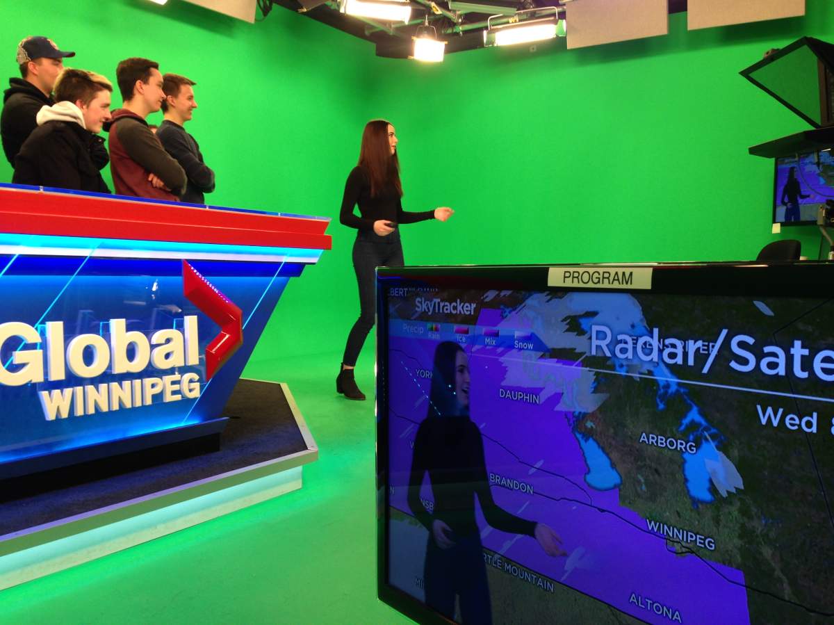 Vincent Massey High School visits Global Winnipeg.