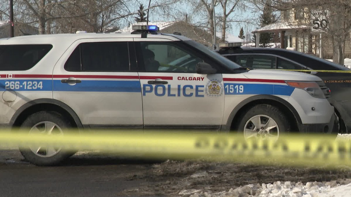 Calgary police at the scene of where a shooting took place in Castleridge Saturday. 