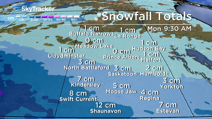 Heaviest snowfall accumulations are expected to be in southern Saskatchewan.