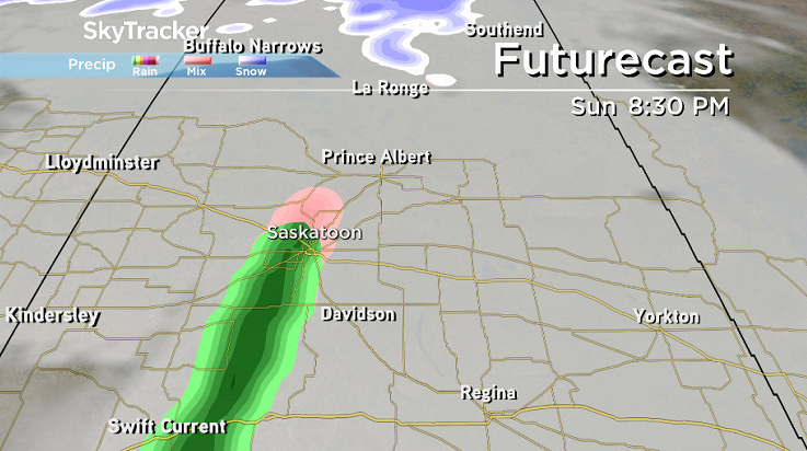 Precipitation is expected to start as rain later in the day on Sunday.