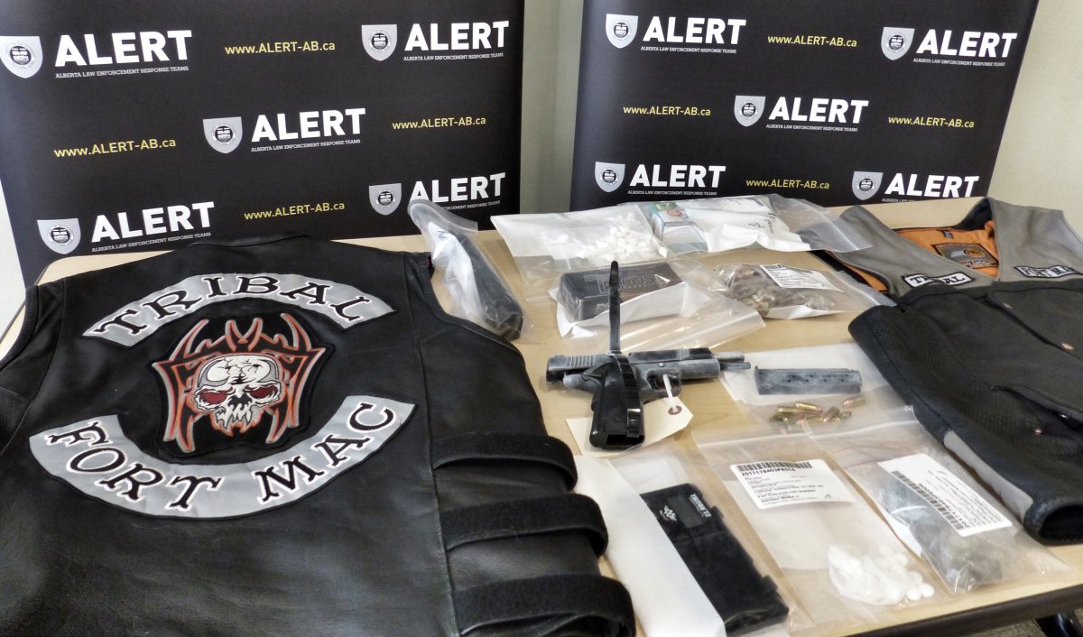 The items seized during a Alberta Law Enforcement Response Teams (ALERT) drug trafficking investigation in Fort McMurray, Alta.
