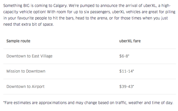 Calgary Uber riders can now order 6-person vehicles - image