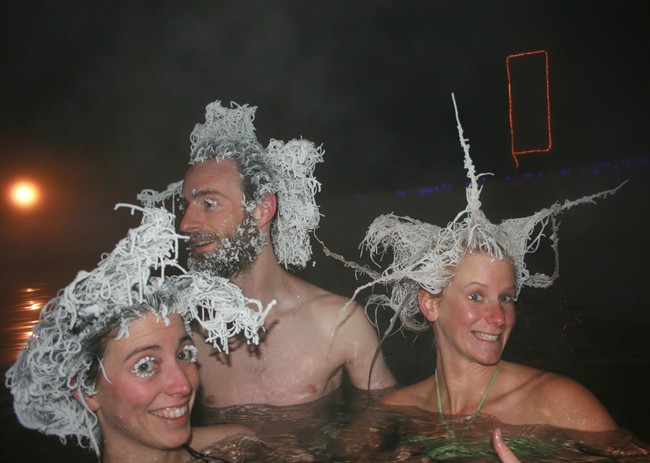 It's a bad hair day for contestants at the annual Hair Freezing Contest at the Takhini Hot Pools in Whitehorse. The best frozen hair comes below minus 20 Celsius. The contest goes all winter.