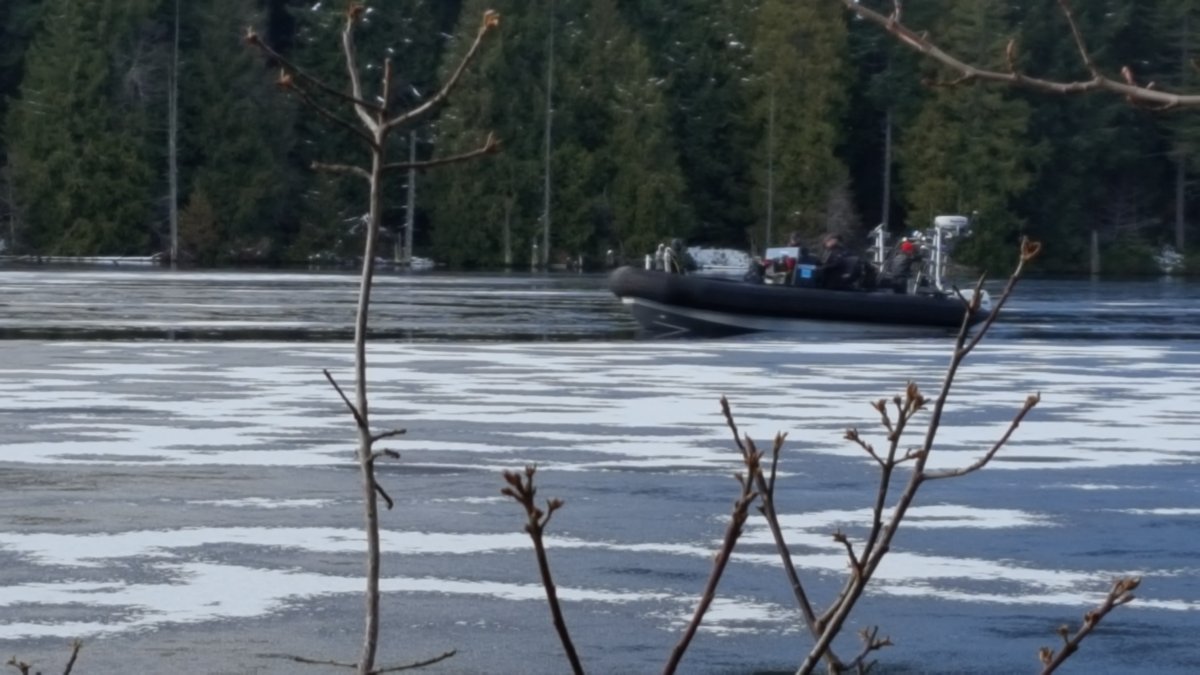 The search on Westwood Lake in Nanaimo.