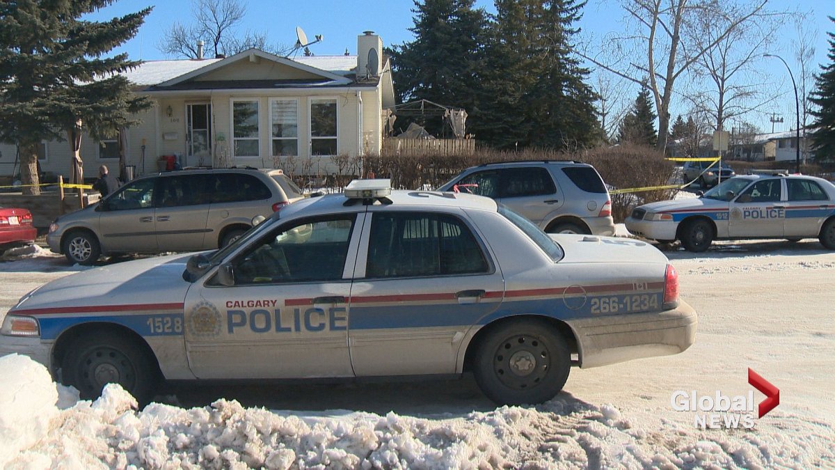 Calgary police investigate a home invasion reported in the 100 block of Whitehorn Crescent NE. on Feb. 14, 2017. 